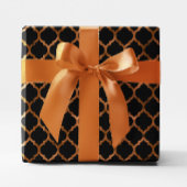 銅フェイク箔と黒クローバー ラッピングペーパー