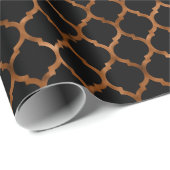 銅フェイク箔と黒クローバー ラッピングペーパー (ロールコーナー)