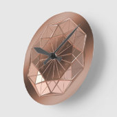 銅フェイク色八角形の丸い壁の時計 ラウンド壁時計 (傾斜)