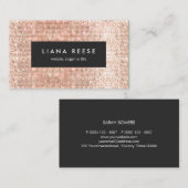 銅フェイク金ゴールドシークイン美しいサロン 名刺 (正面/裏面)