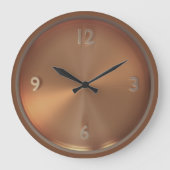 銅フェイク金属ルック焼けオレンジ秋 ラージ壁時計 (正面)