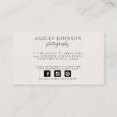 銅フレーム赤面ピンクフローラ手書きスクリプト 名刺 (裏面)