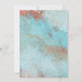 銅フローラオンティール（緑がかった色）水結婚色 招待状 (裏面)