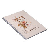 銅フローラモノグラムレターF秋花 ノートブック (右側)