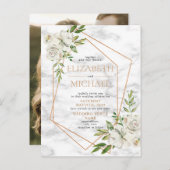 銅フローラ幾何大理石はがき写真 案内ポストカード (正面/裏面)