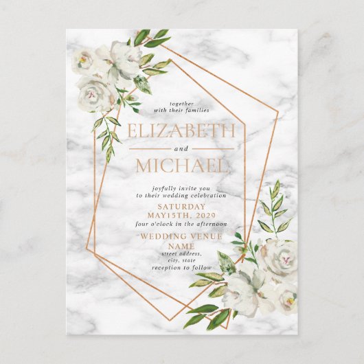 銅フローラ幾何大理石はがき写真 案内ポストカード (正面)