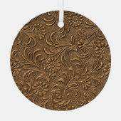 銅フローラ:エンボスパネルアート。 ガラスオーナメント (裏面)