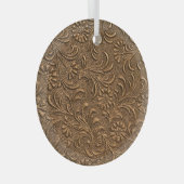 銅フローラ:エンボスパネルアート。 ガラスオーナメント (正面右)