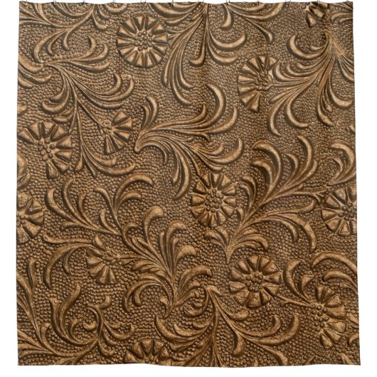 銅フローラ:エンボスパネルアート。 シャワーカーテン (正面)