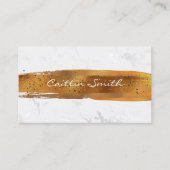 銅ブラシストローク銀白色フォイル大理石 名刺 (正面)