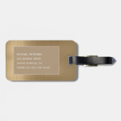 銅ブラシ仕上げメタルアイボリーダイヤモノグラムのモンド ラゲッジタグ (裏面横)