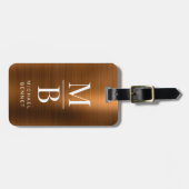 銅ブラッエレガントドモノグラムのメタル ラゲッジタグ (正面横)