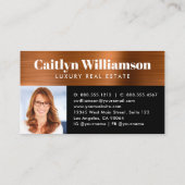 銅ブラックフォト実在エステートエージェントブローカーハウス 名刺 (裏面)