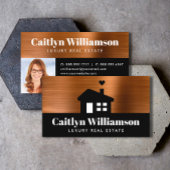 銅ブラックフォト実在エステートエージェントブローカーハウス 名刺