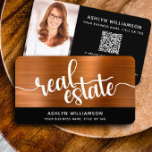 銅ブラック実在エステートエージェントフォトQRコードはっきりした 名刺