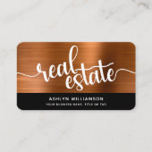 銅ブラック実在エステートエージェントフォトQRコードはっきりした 名刺 (正面)