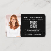 銅ブラック実在エステートエージェントフォトQRコードはっきりした 名刺 (裏面)