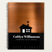 銅ブラック実在エステートブローカープロフェッショナルハウス プランナー手帳 (正面)