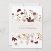 銅ブルゴーニュのワイルドフラワーの駆け落ち 招待状 (裏面)
