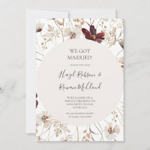 銅ブルゴーニュのワイルドフラワーの駆け落ち 招待状