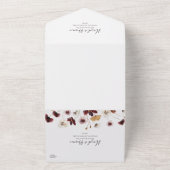 銅ブルゴーニュのワイルドフラワーシールと送信 オールインワン招待状 (外側)