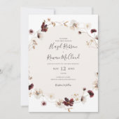 銅ブルゴーニュの野花 |カジュアル結婚s 招待状 (正面)