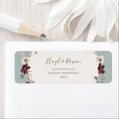 銅ブルゴーニュの野花 |ティール(緑がかった色)差出人住所 ラベル (インサイチュ)