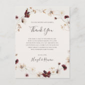銅ブルゴーニュの野花 |ベージュサンキューカード ポストカード (正面)
