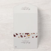 銅ブルゴーニュの野花 |ベージュシールと送信 オールインワン招待状 (外側)
