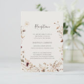 銅ブルゴーニュワイルドフラワーベージュウェディングレセプション エンクロージャーカード (スタンド正面)