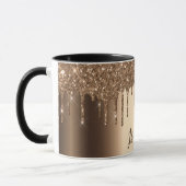 銅ブロンズグリッター乾燥機名スクリプト マグカップ (左)