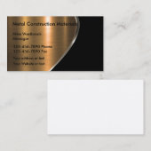 銅ブロンズトーンメタリックルック建築 名刺 (正面/裏面)