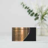 銅ブロンズトーンメタリックルック建築 名刺 (スタンド正面)