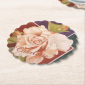 銅ブロンズフローラ ペーパーコースター (アングル)