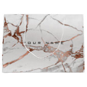 銅ブロンズマーブルメタリックギフトグレーシルバールクス ラージペーパーバッグ (正面)