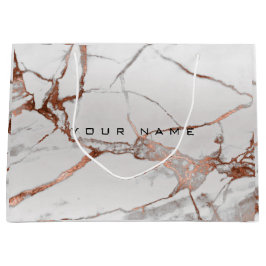 銅ブロンズマーブルメタリックギフトグレーシルバールクス ラージペーパーバッグ