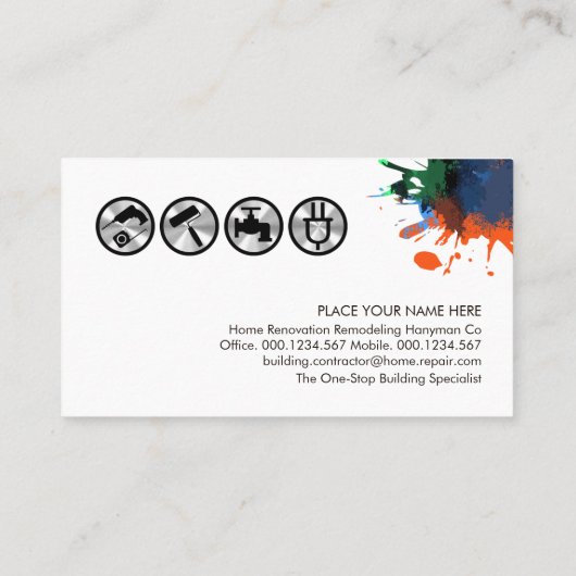 銅ブロンズ層の上の便利屋タブ 名刺 (裏面)