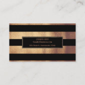 銅ブロンズ&ブラックストライプシックグモダンラム 名刺 (裏面)