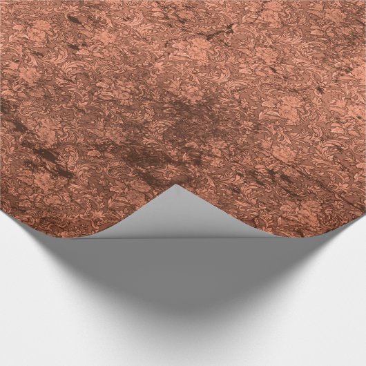 銅ペニー動揺してゴシックダマスクラッピング紙 ラッピングペーパー (角)