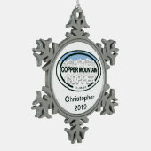 銅マウンパーソナライズされたトコロラドクリスマス スノーフレークピューターオーナメント (左)