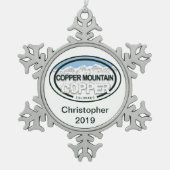 銅マウンパーソナライズされたトコロラドクリスマス スノーフレークピューターオーナメント (正面)