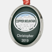 銅マウンパーソナライズされたトコロラドクリスマス メタルオーナメント (左)