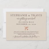 銅マップ宛先ウェディング日付カードを保存 案内状 (裏面)