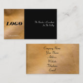 銅メタリックおよびブラックV2ビジネスカード 名刺 (正面/裏面)