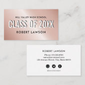 銅メタリッククラス卒業名ソーシャルアイコン 名刺 (正面/裏面)