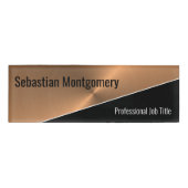 銅メタリックシェンフレア幾何プロフェッショナル 名札 (正面)