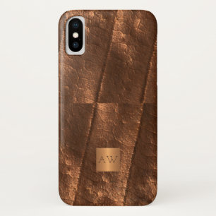 銅メタリック金ゴールド独占的贅沢モノグラムの iPhone X ケース
