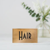 銅メタリック ヘアサロン ビジネスカード (スタンド正面)