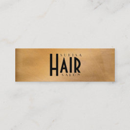 銅メタリック ヘアサロン 細身のビジネスカード スキニー名刺