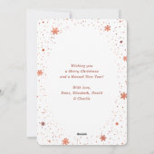 銅メリークリスマススノーフレークの雪の写真 シーズンカード (裏面)